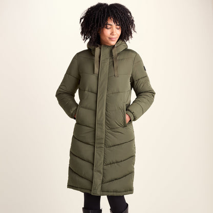 Raleigh Womens Long Insulated Jacket - Khaki
