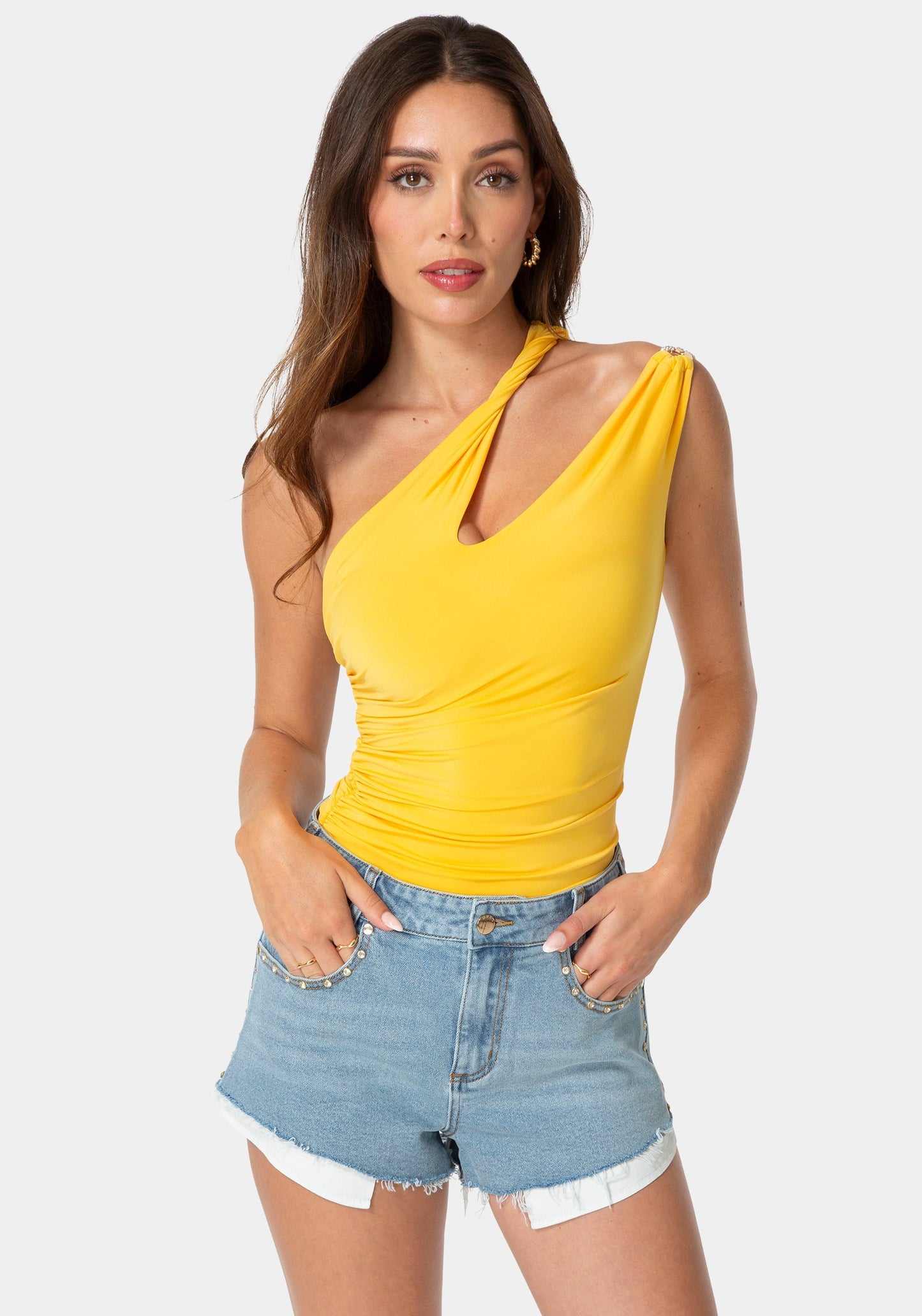 One Shoulder Twisted Top