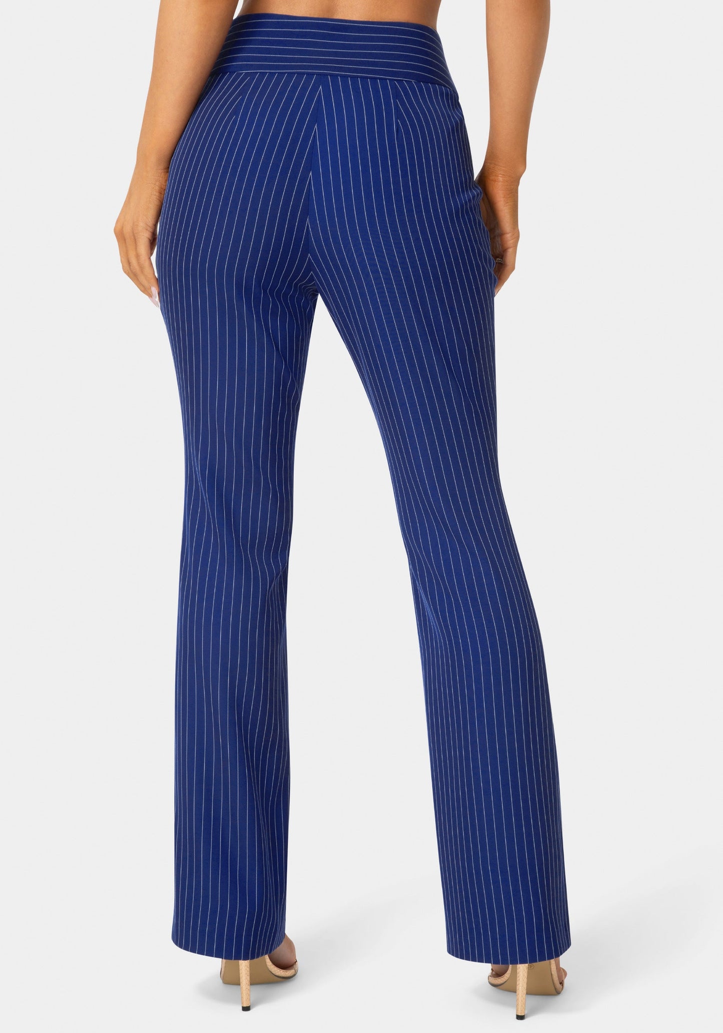 Mid Rise Stripe Mini Bootcut Leg Pant