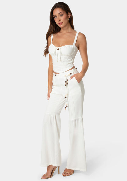 Bell Bottom Linen Pants