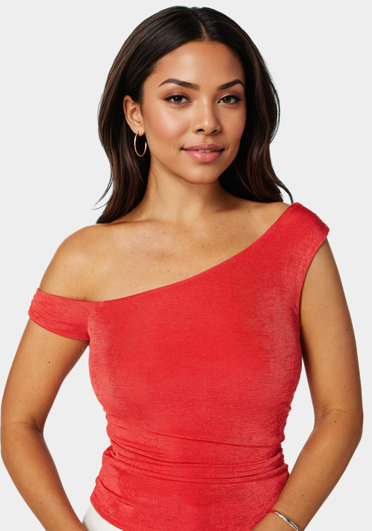 One Shoulder Ruched Knit Top