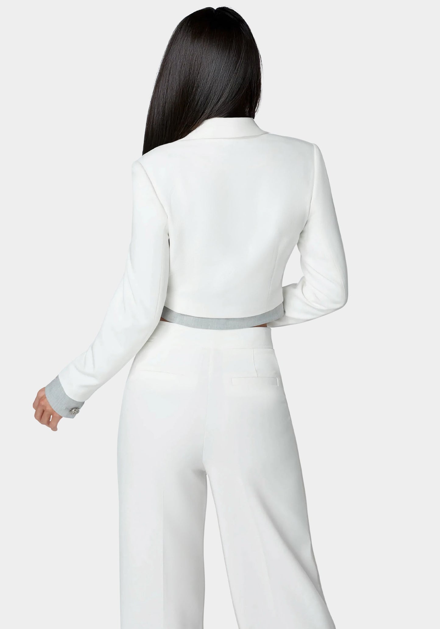 Cropped Eyelet Blazer