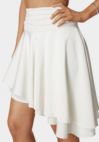 Asymmetric Satin Midi Skirt