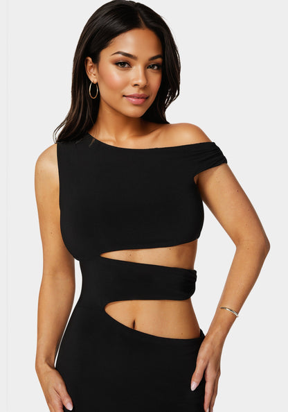 Asymmetrical Cutout Maxi