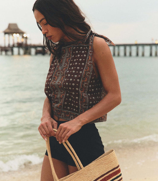 AMALIA TOP -- TERRE FOULARD DE LA MER