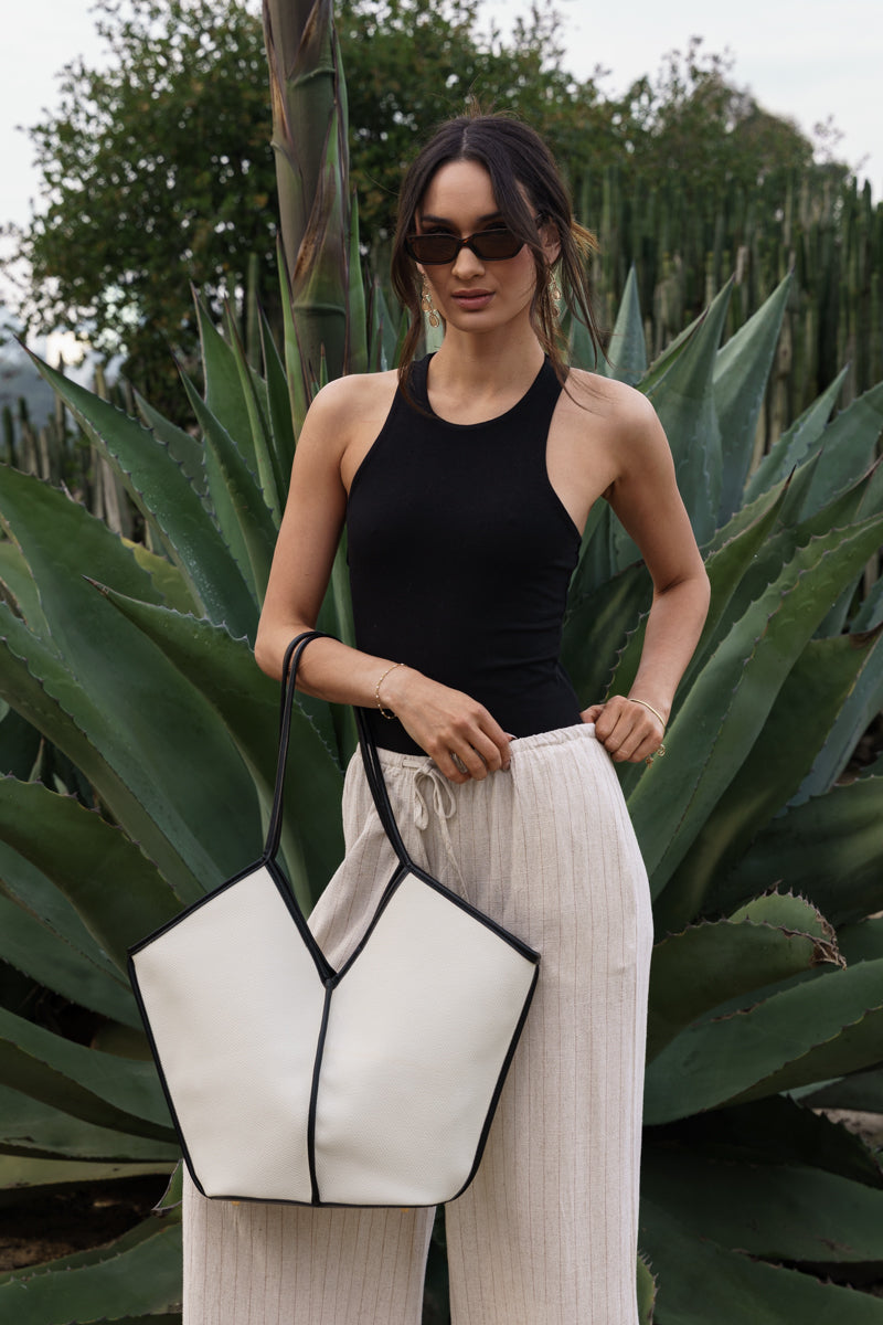 Willa Sleeveless Racerback Tank Top Black
