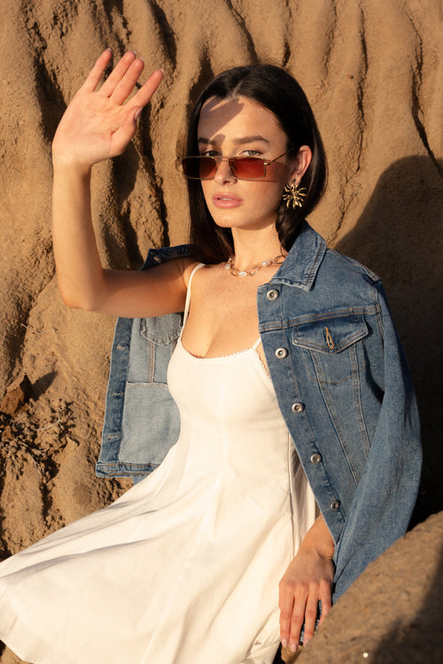 Blythe Long Sleeve Denim Jacket Medium Wash