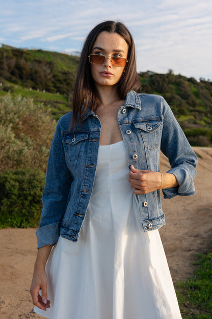 Blythe Long Sleeve Denim Jacket Medium Wash
