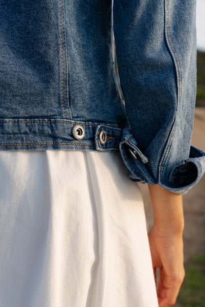 Blythe Long Sleeve Denim Jacket Medium Wash