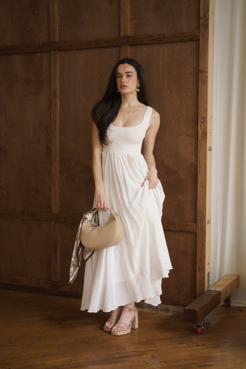 Breya Sleeveless Maxi Dress White