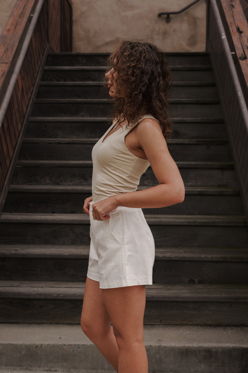 Palina Sleeveless Tank Top Beige
