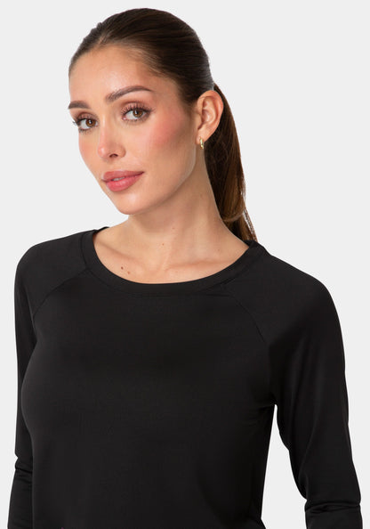 Bebe Sport Long Sleeve Laser Cut Top