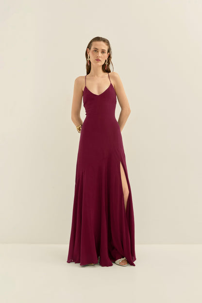 Vestido Augusta Burdeos · Allegra ·