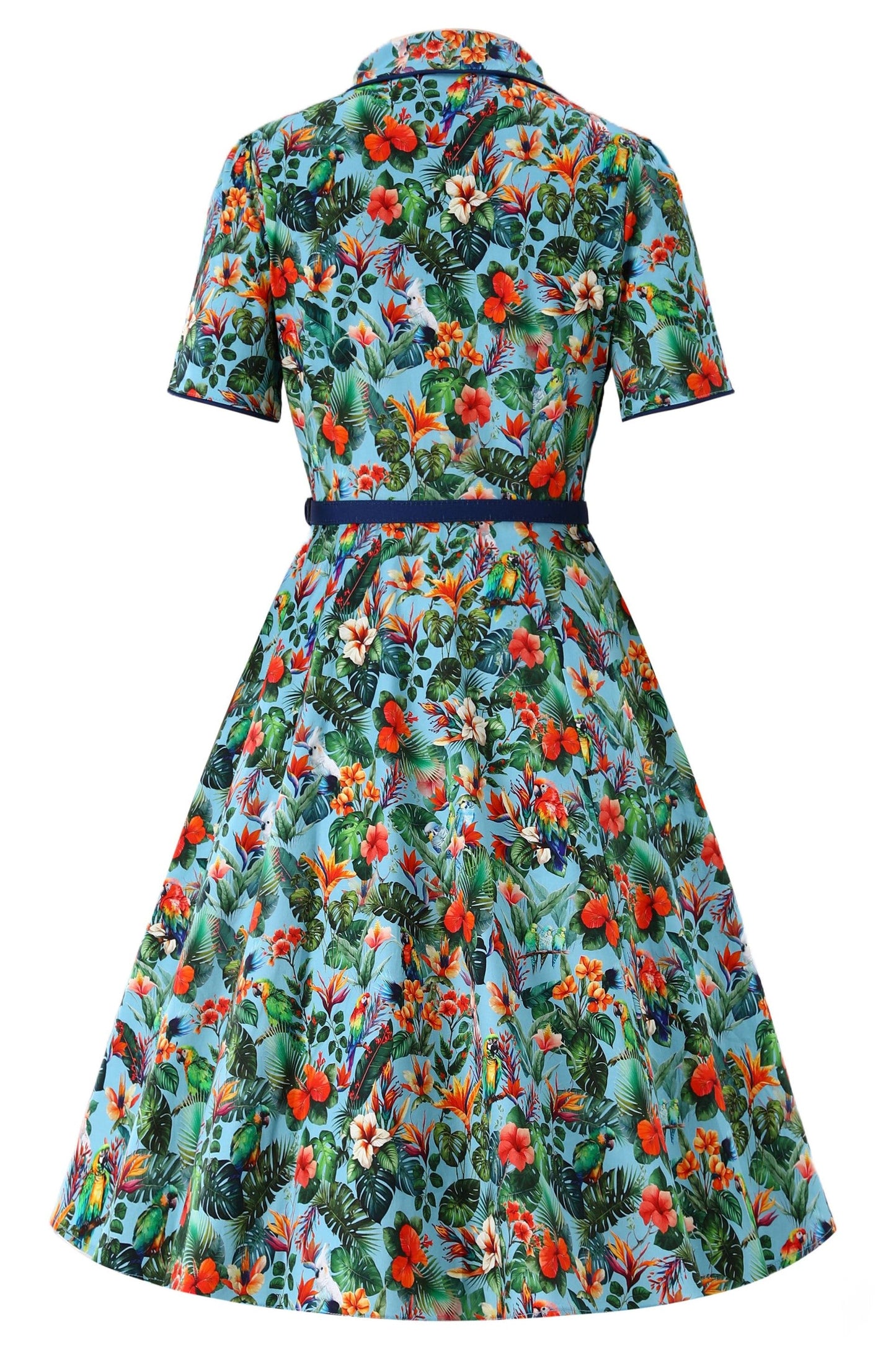 Penelope Tropical Parrot Shirt Dress