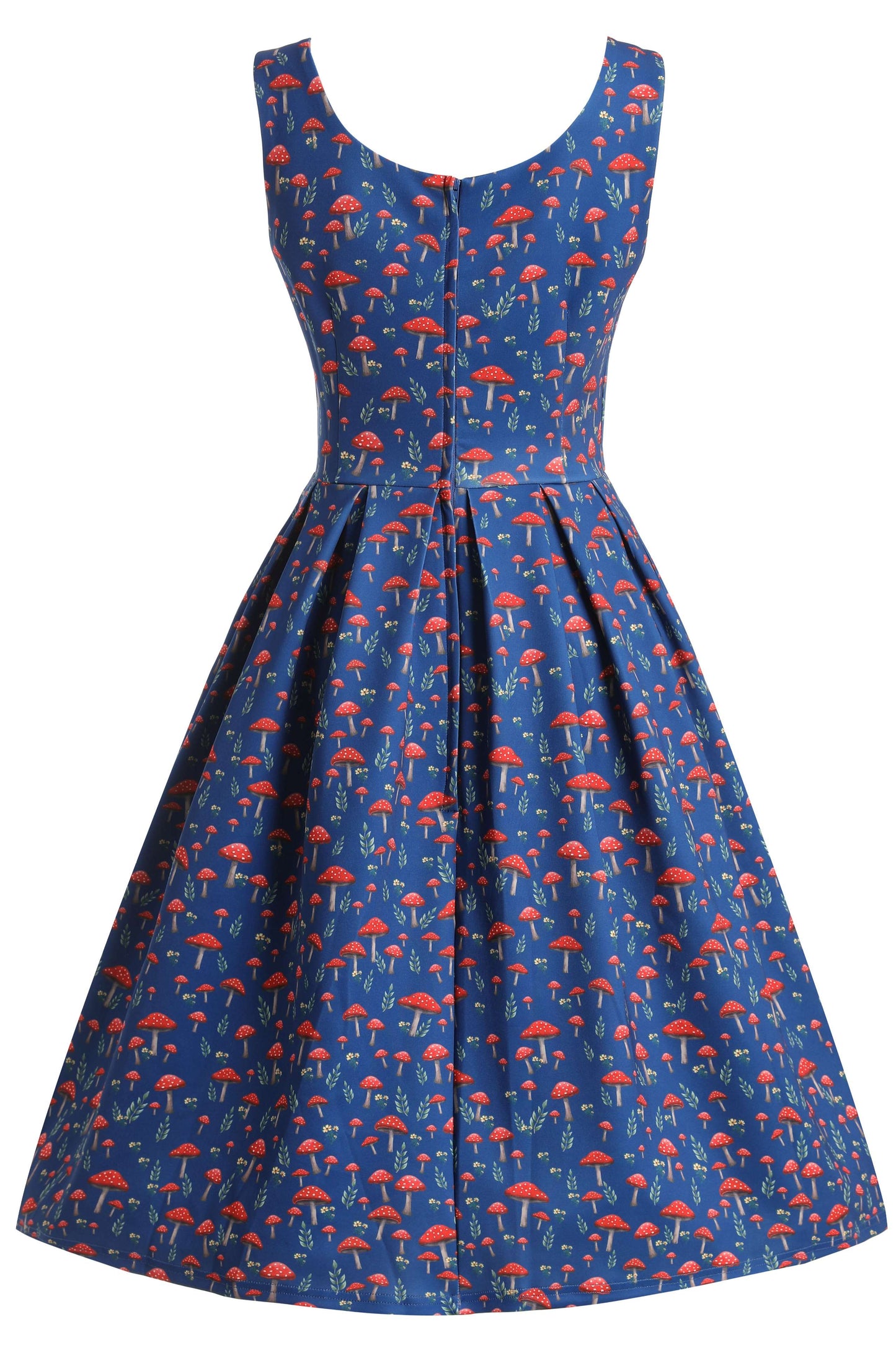 Amanda Mushroom Flared Dress In Blue