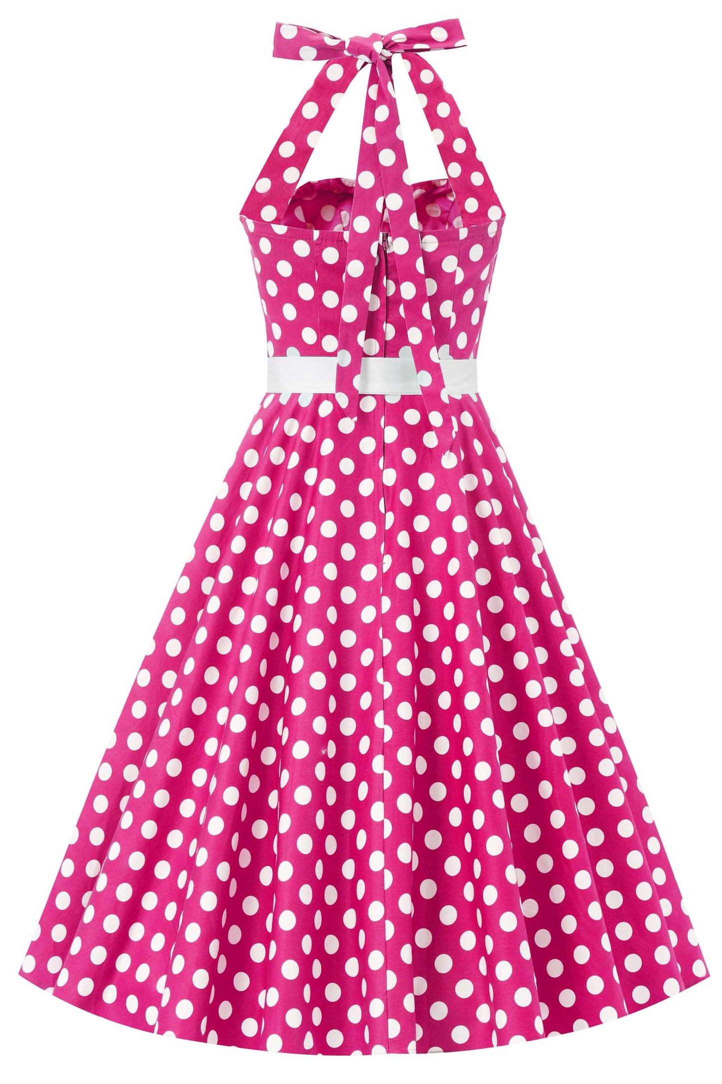 Daisy Hot Pink Polka Dot Halter Dress