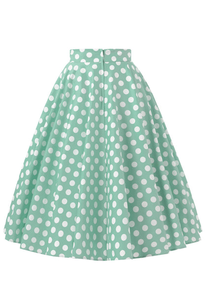 Maisie Sage Green Polka Dot Full Circle Midi Skirt