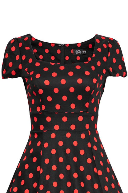 Claudia Black & Red Polka Dot Dress
