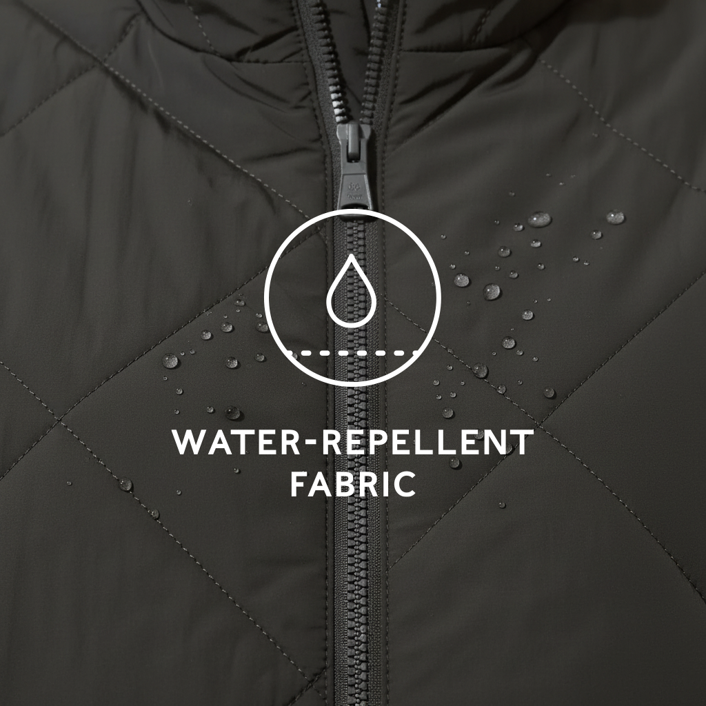 Cirnan Womens Shower Resistant Insulated Packaway Jacket - Washed Black