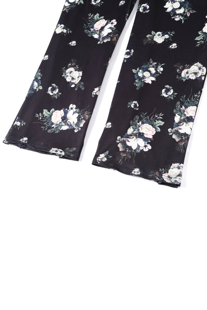 Esther Black Rose Butterfly Sleeved Jumpsuit