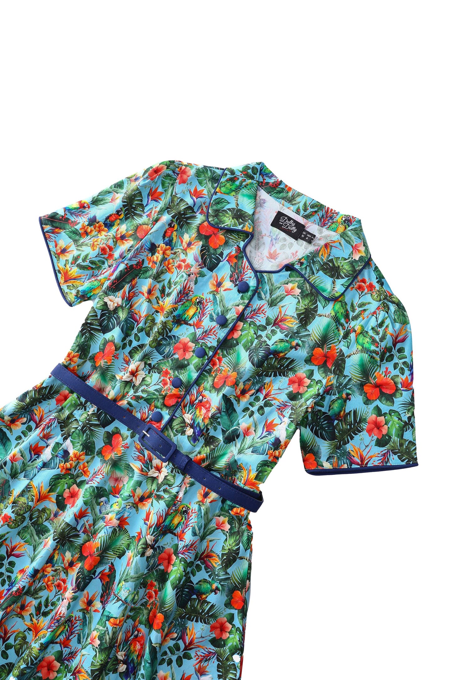 Penelope Tropical Parrot Shirt Dress