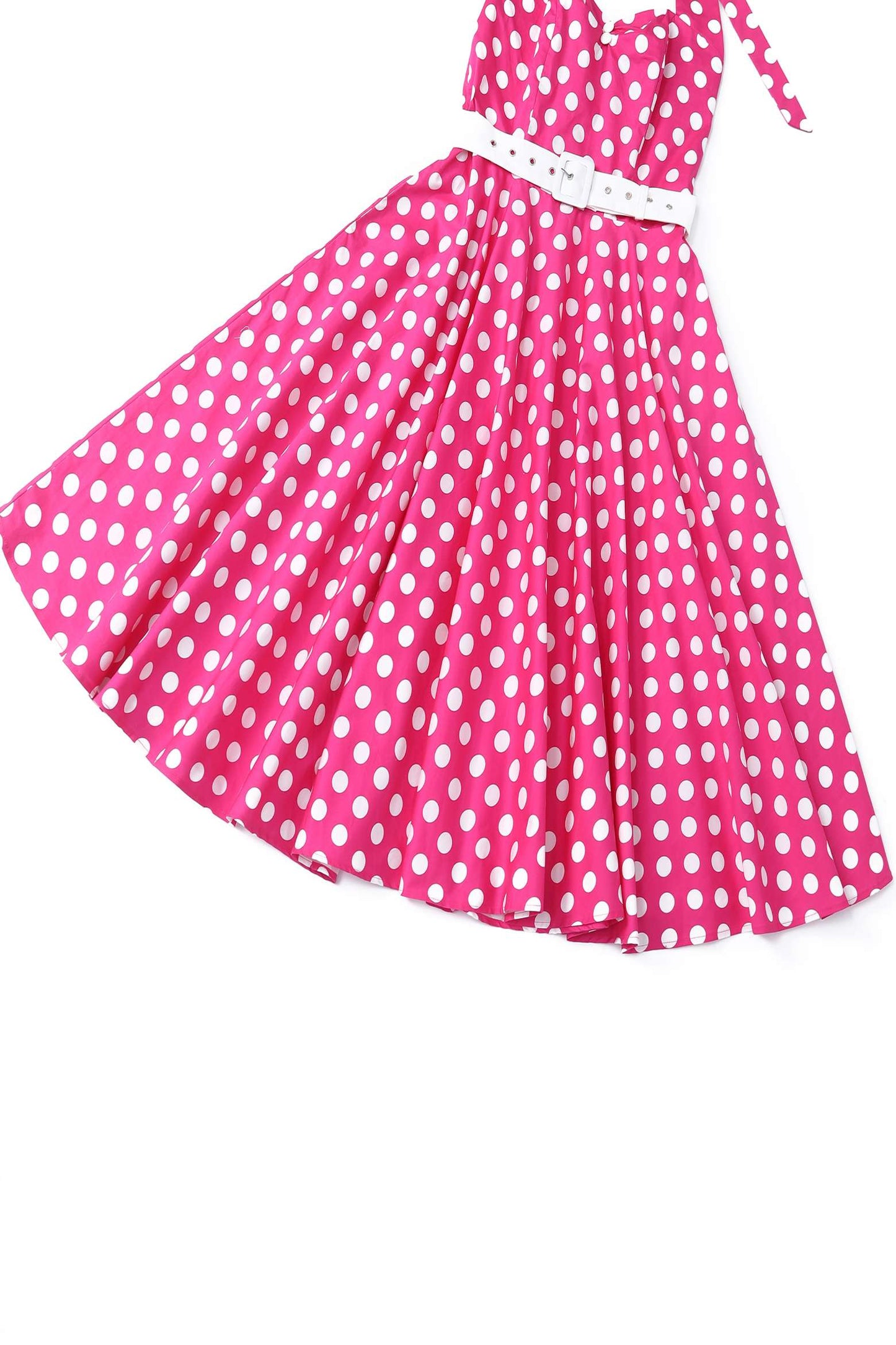 Daisy Hot Pink Polka Dot Halter Dress