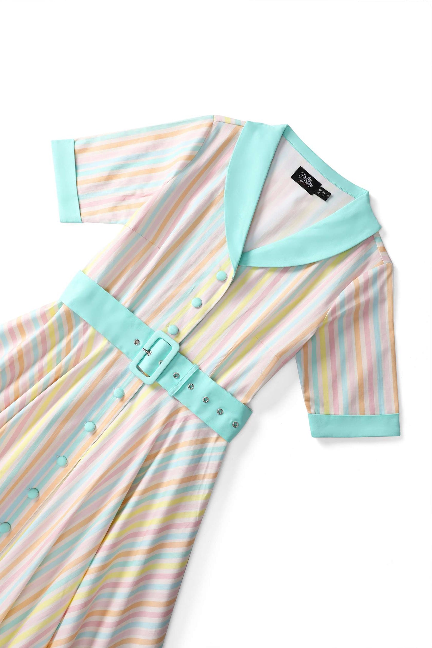 Mabel Striped Midi Shirt Dress In Blue & Pink
