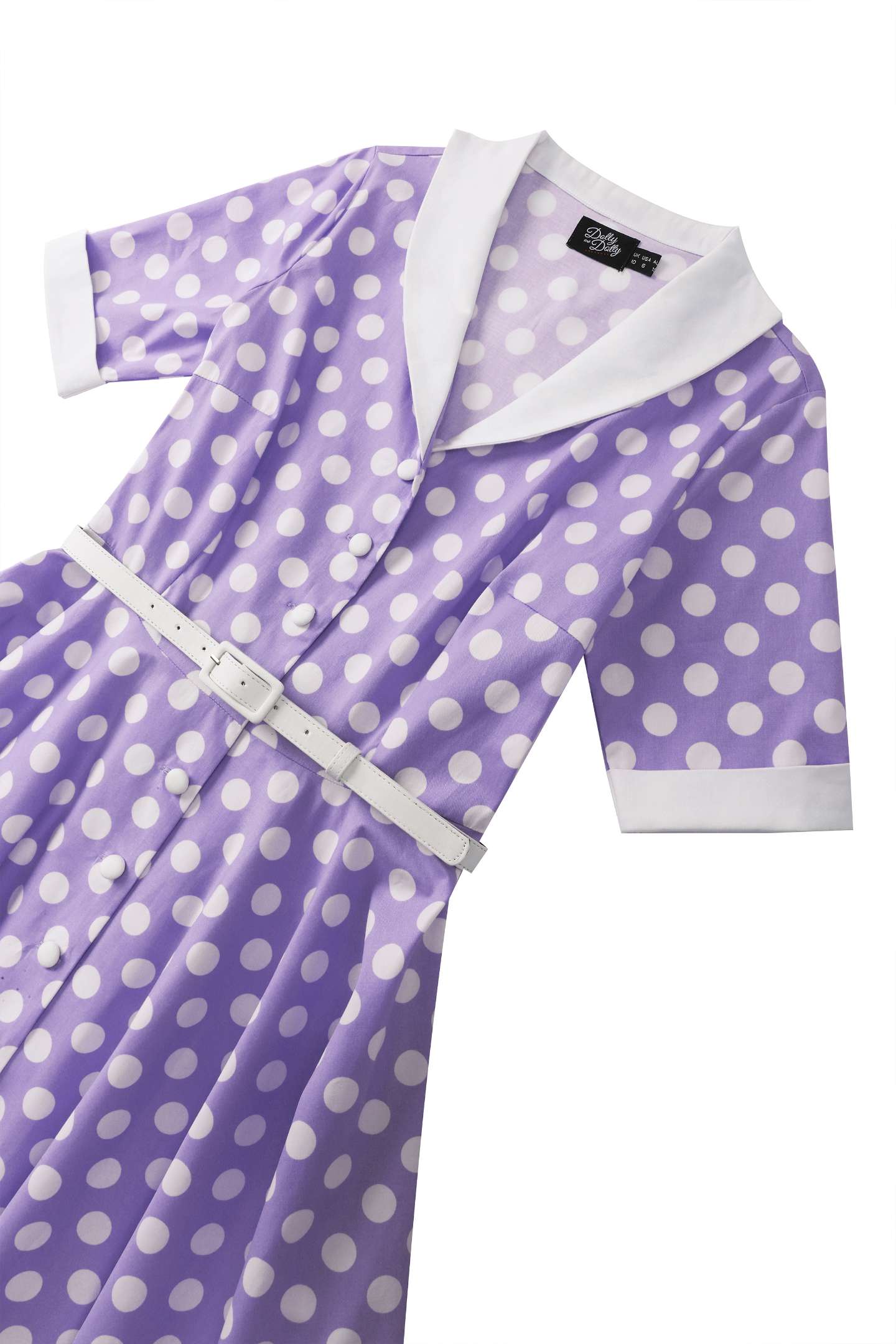 Mollie Lilac Polka Dot Full Circle Shirt Dress