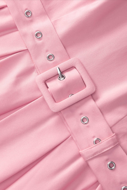Helen Light Pink Cotton Midi Dress