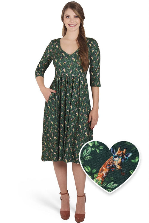 Billie Green Giraffe Dress