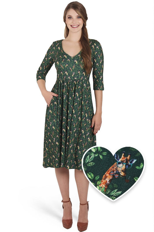 Billie Green Giraffe Dress
