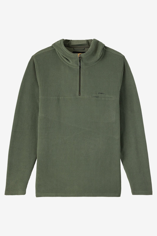 TRVLR Hooded Quarter Zip Long Sleeve Pullover