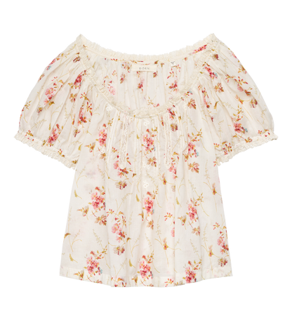 FREDERICA TOP -- BLANC PRAIRIE ROSE