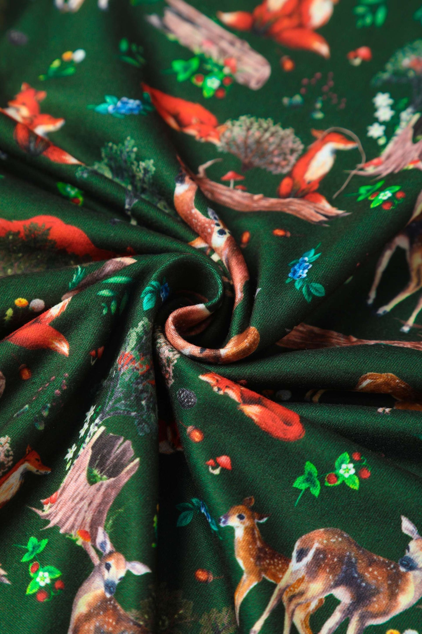 Julia Dark Green Woodland Sleeved Dress