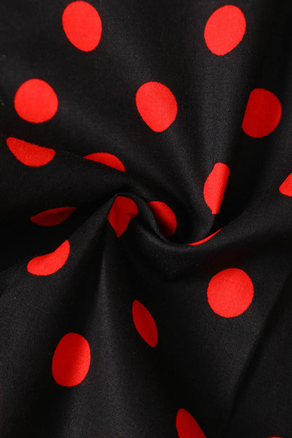 Lisa Polka Dot Shirt Dress in Black and Red