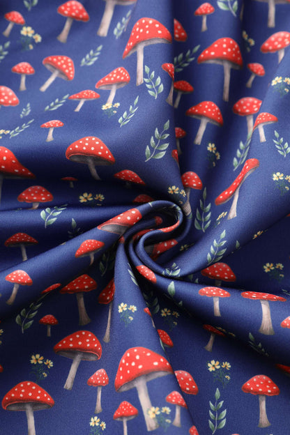Amanda Mushroom Flared Dress In Blue