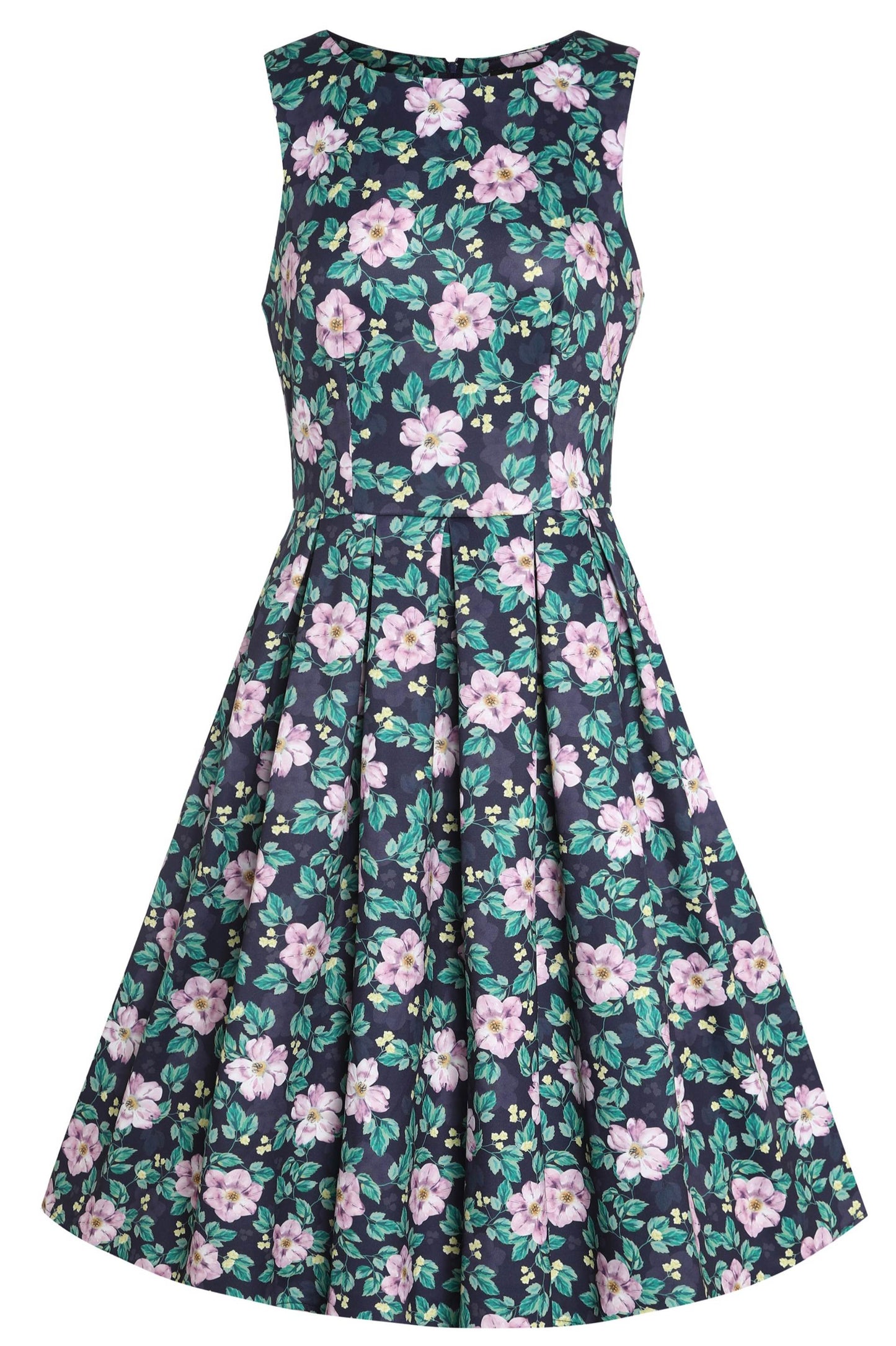 Annie Purple Floral Swing Dress