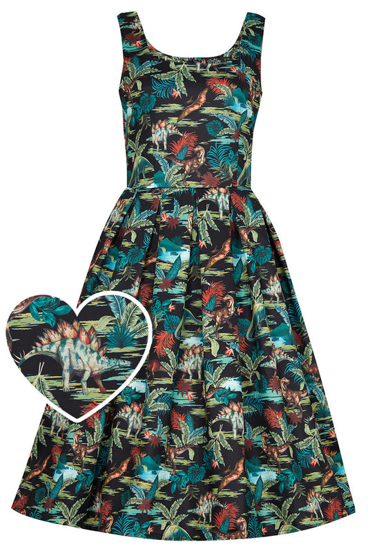 Amanda Black Forest Dinosaur Swing Dress