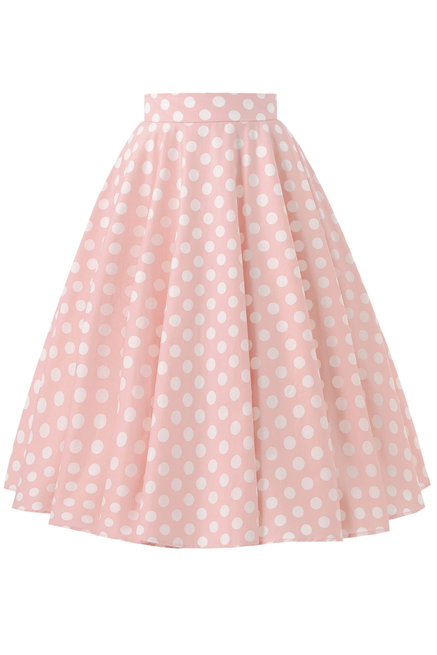 Maisie Light Pink Polka Dot Full Circle Midi Skirt