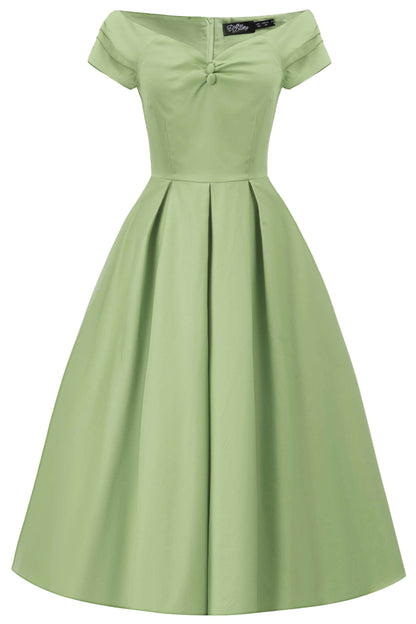 Lily Pistachio Green Off Shoulder Dress