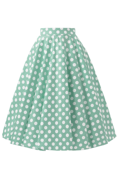 Maisie Sage Green Polka Dot Full Circle Midi Skirt