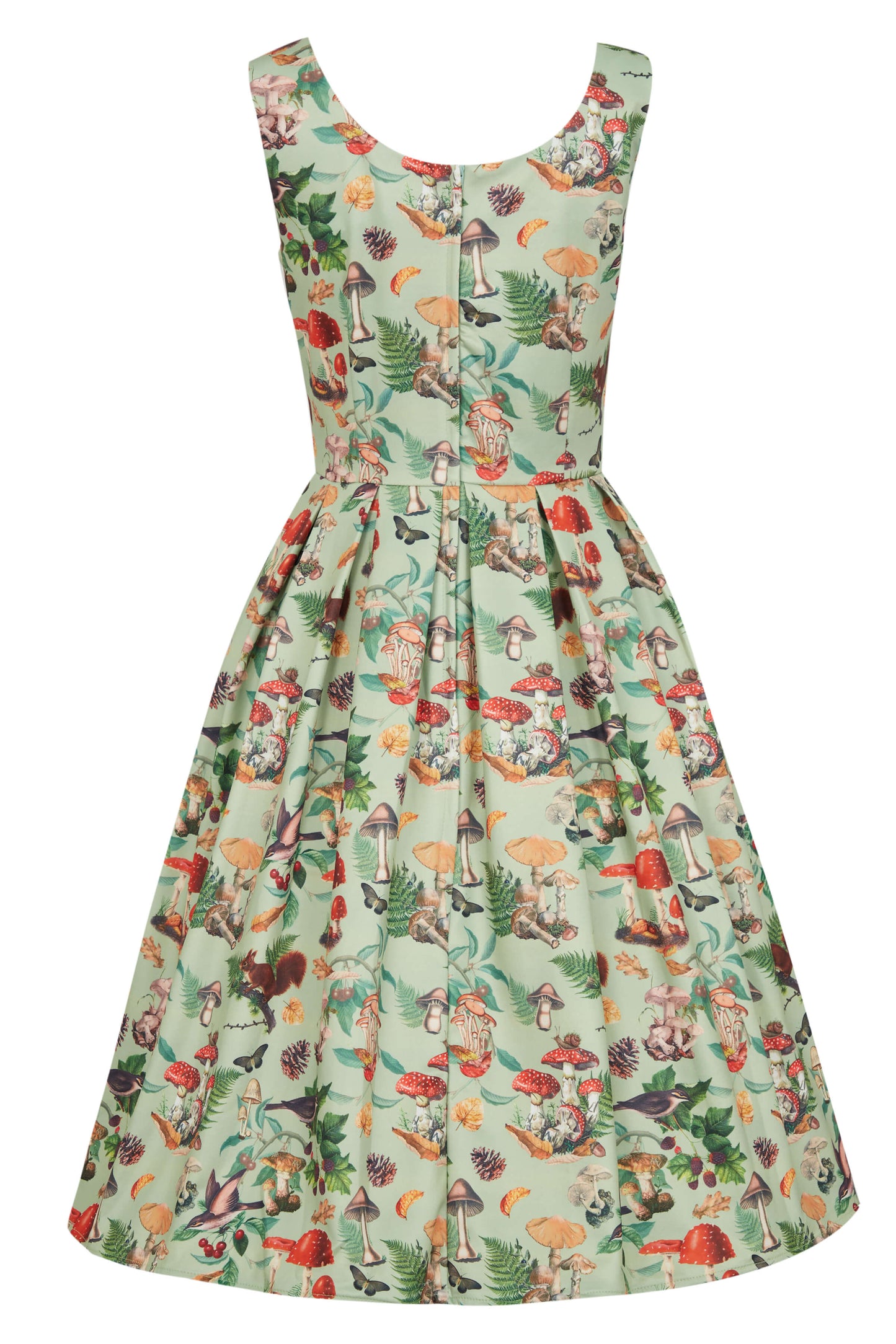Amanda Woodland Flared Dress In Tea Green