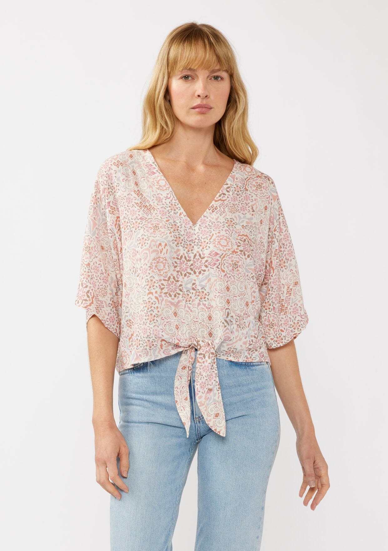 Cabana Days Tie Front Top