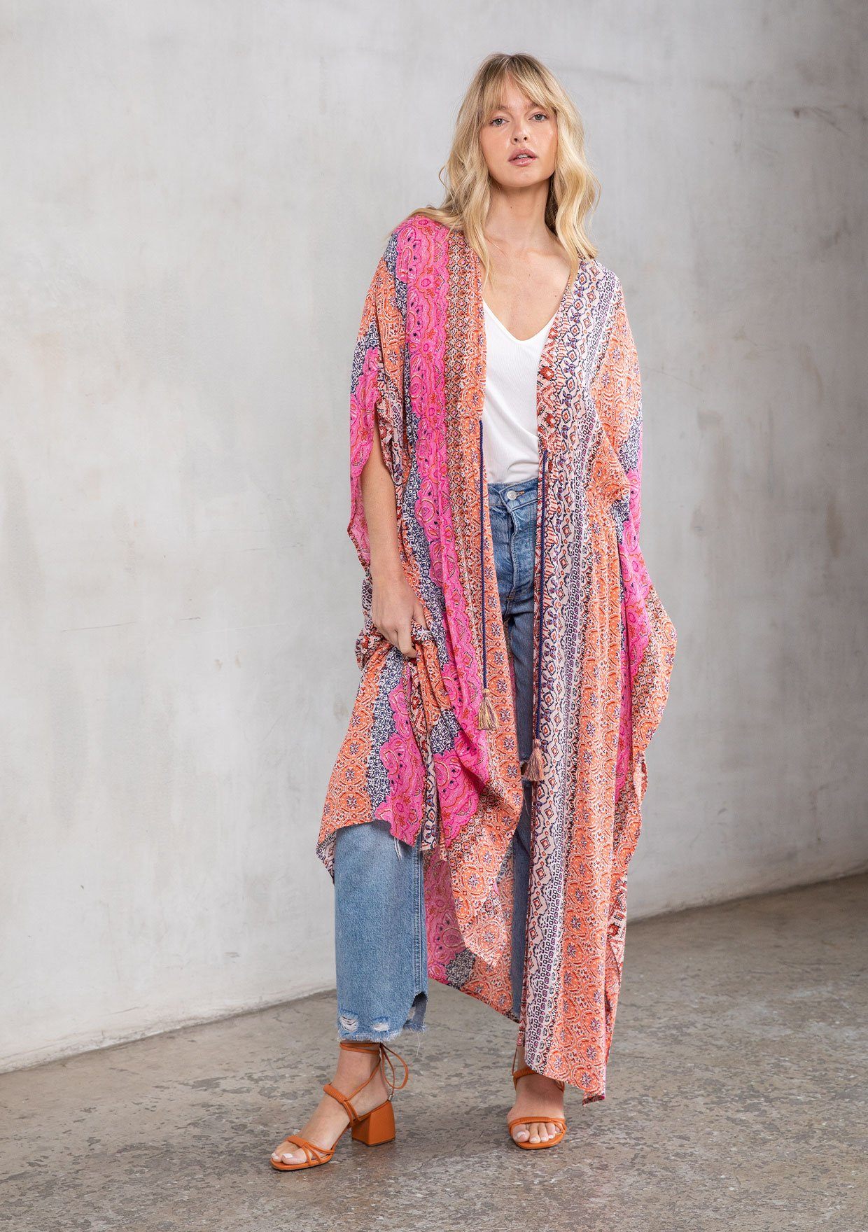 Take me to Coachella Paisley Maxi Kimono