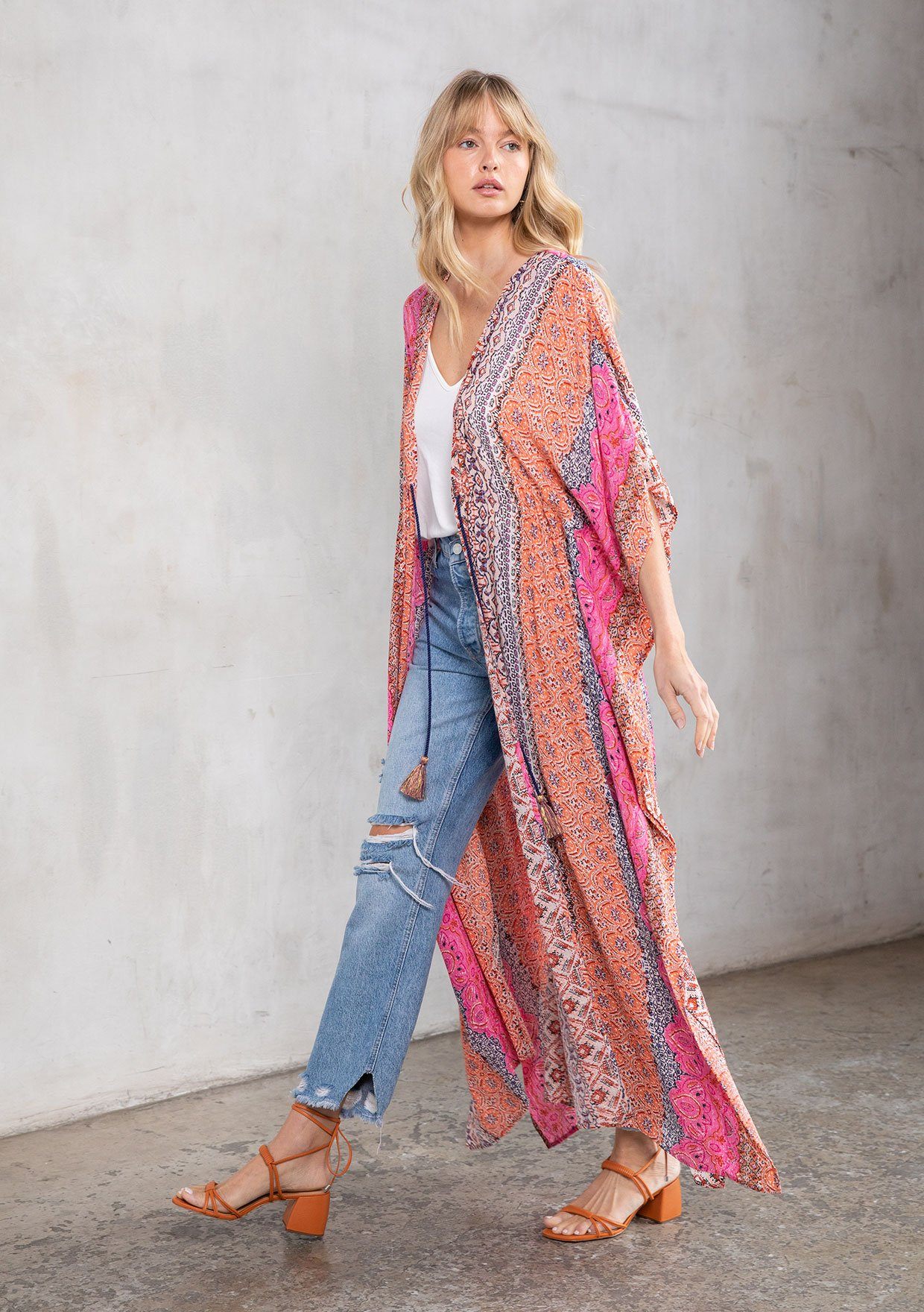 Take me to Coachella Paisley Maxi Kimono