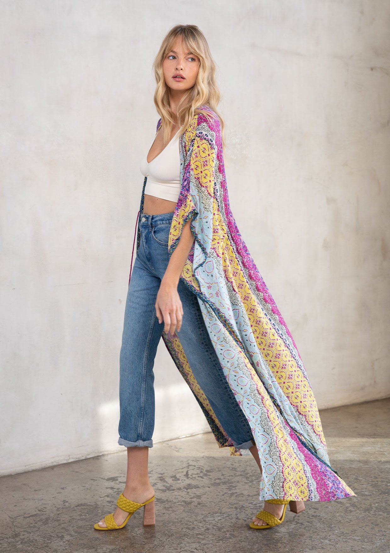 Take me to Coachella Paisley Maxi Kimono