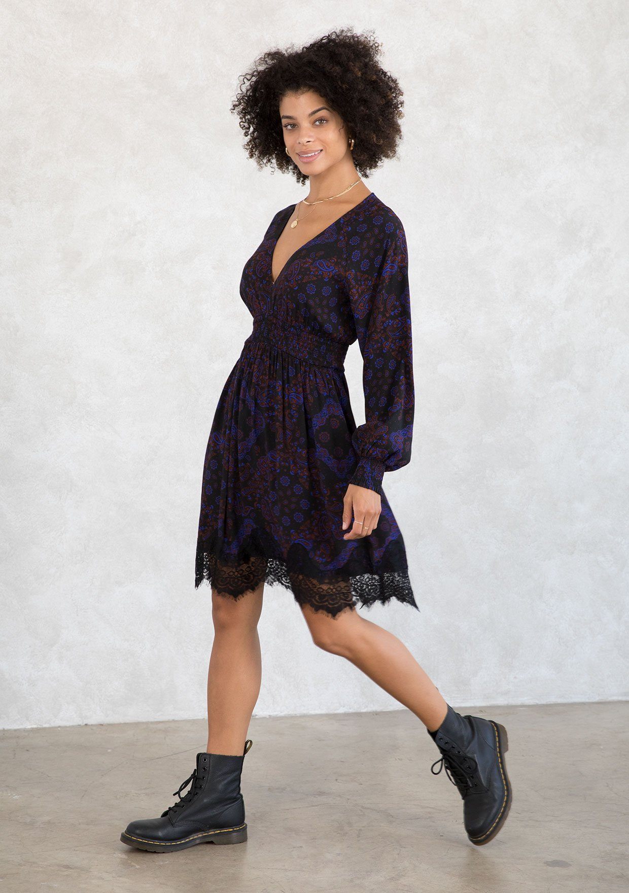 Onyx Lace Mini Dress