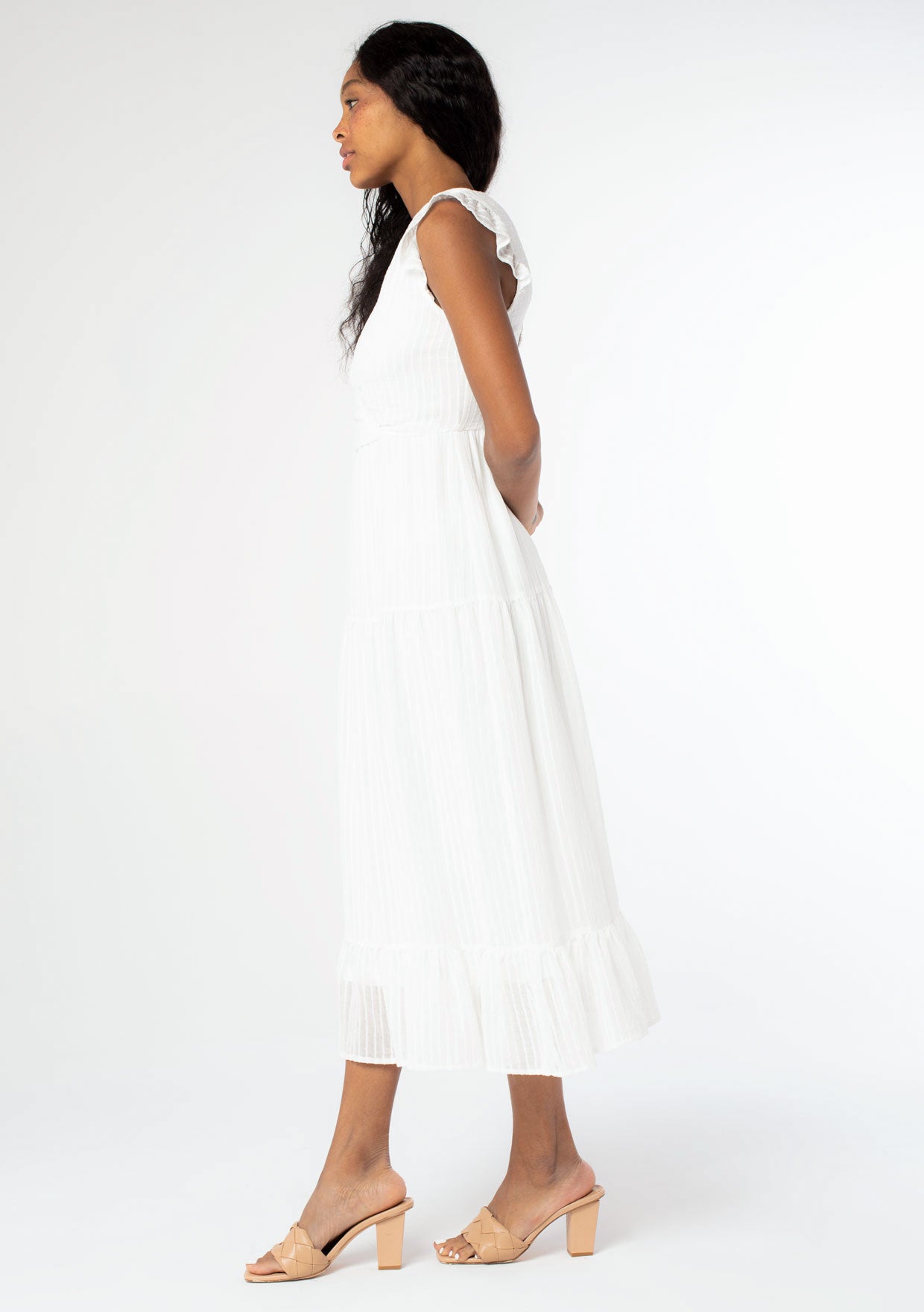 Talia Lace Up Midi Dress