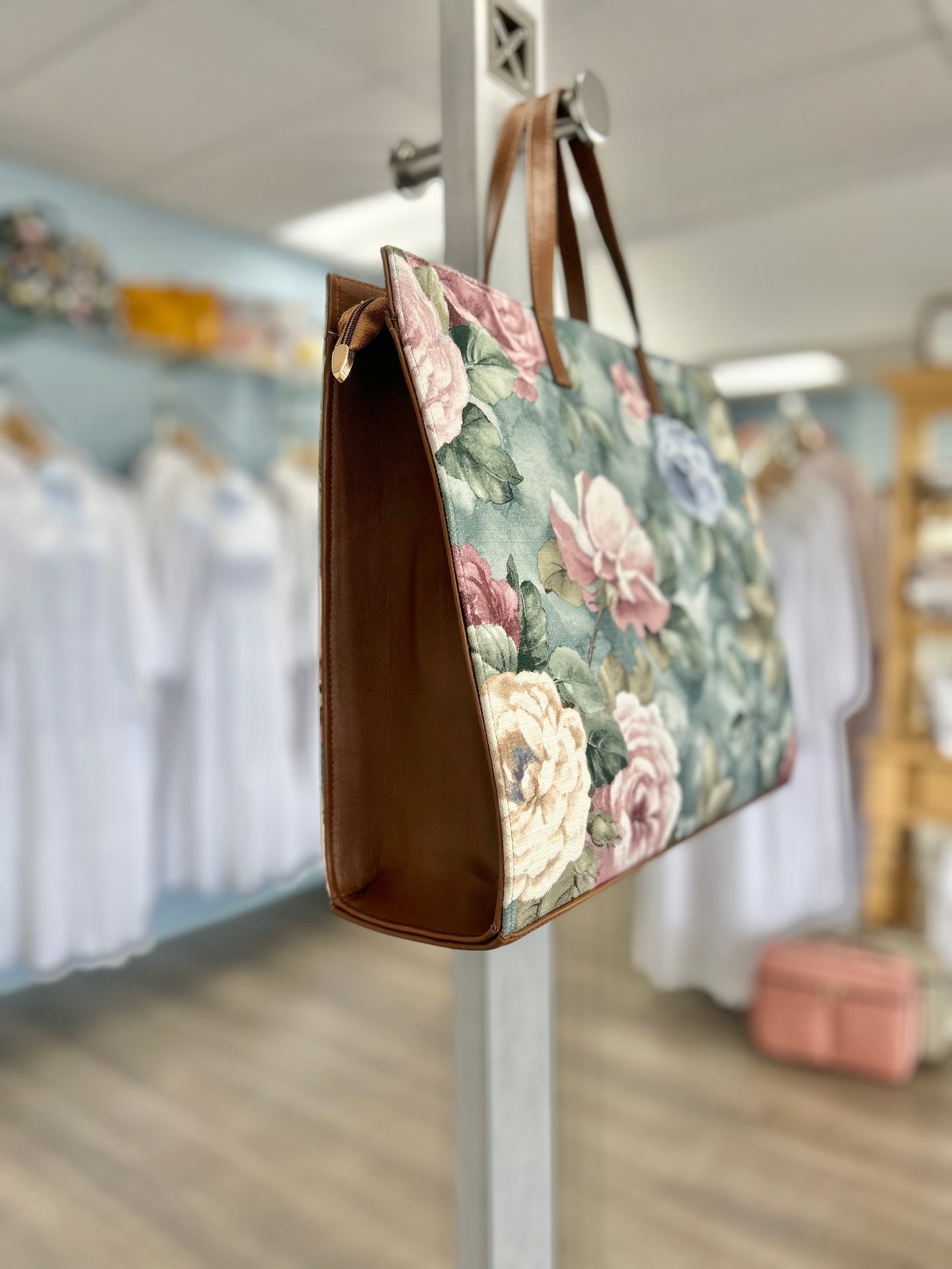 LDS Temple Bag - Green Rose