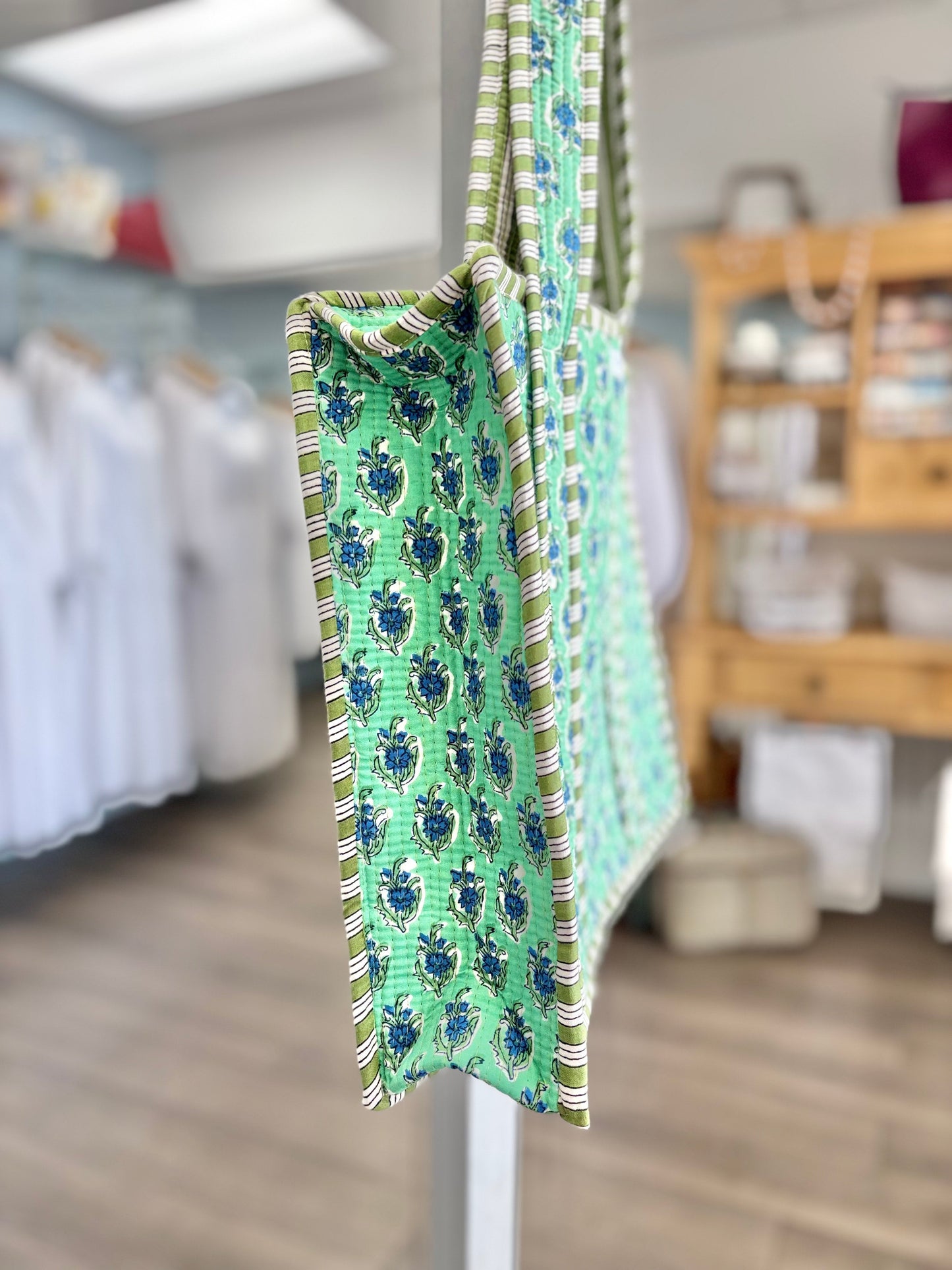 Teal Quilted Temple Bag